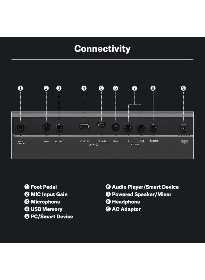 YAMAHA ياماها PSR-E483، لوحة مفاتيح محمولة بحساسية اللمس 61 مفتاح مع صوت، حامل موسيقي ومحول طاقة - Image 5
